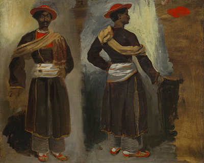 Two Views of a Standing Indian from Calcutta Eugene Delacroix